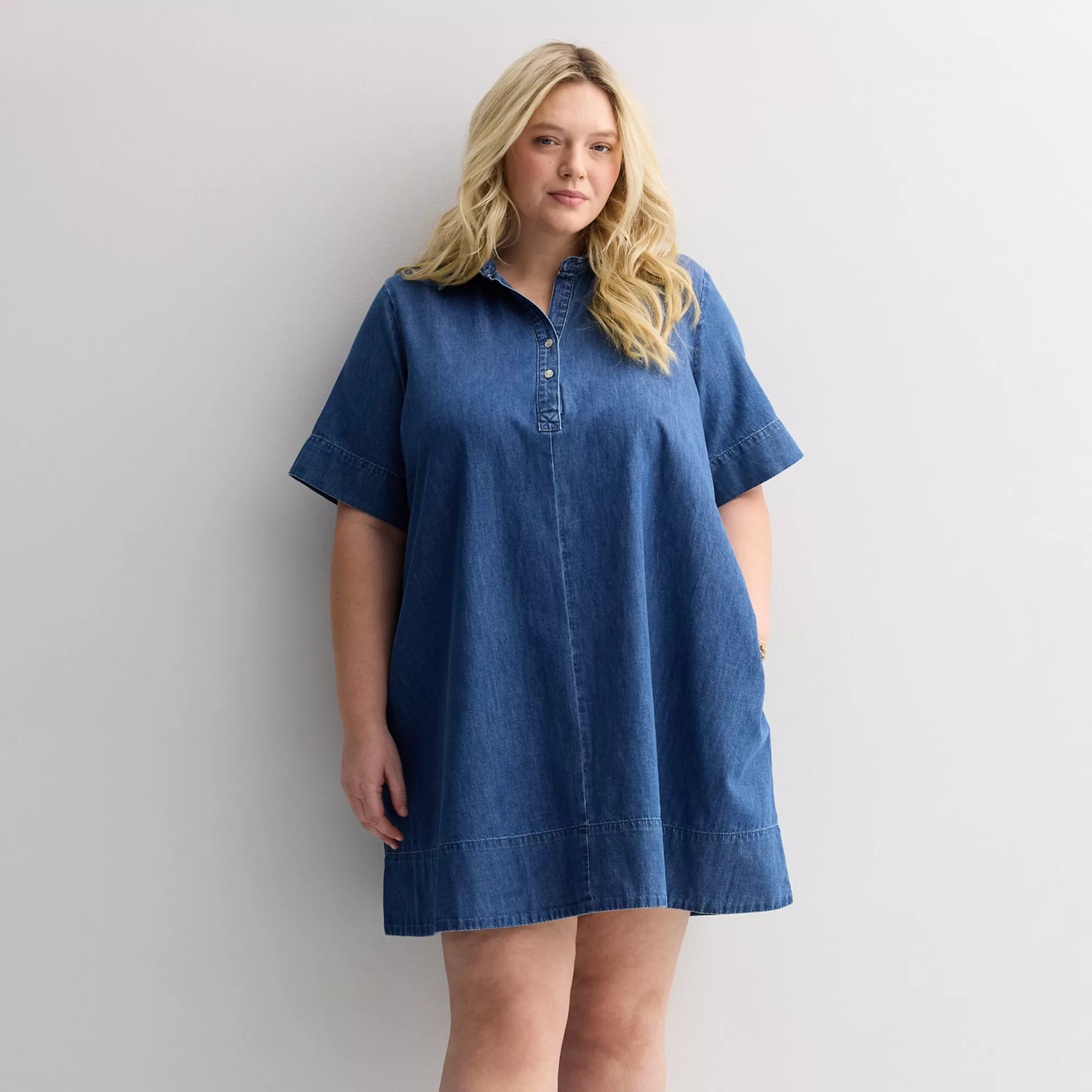 Plus Size Sonoma Goods For Life® Denim Swing Dress | Kohl's