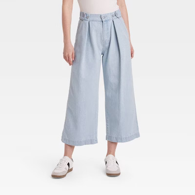 Women's High-Rise Cropped Two Way Denim Trousers - Universal Thread™ | Target