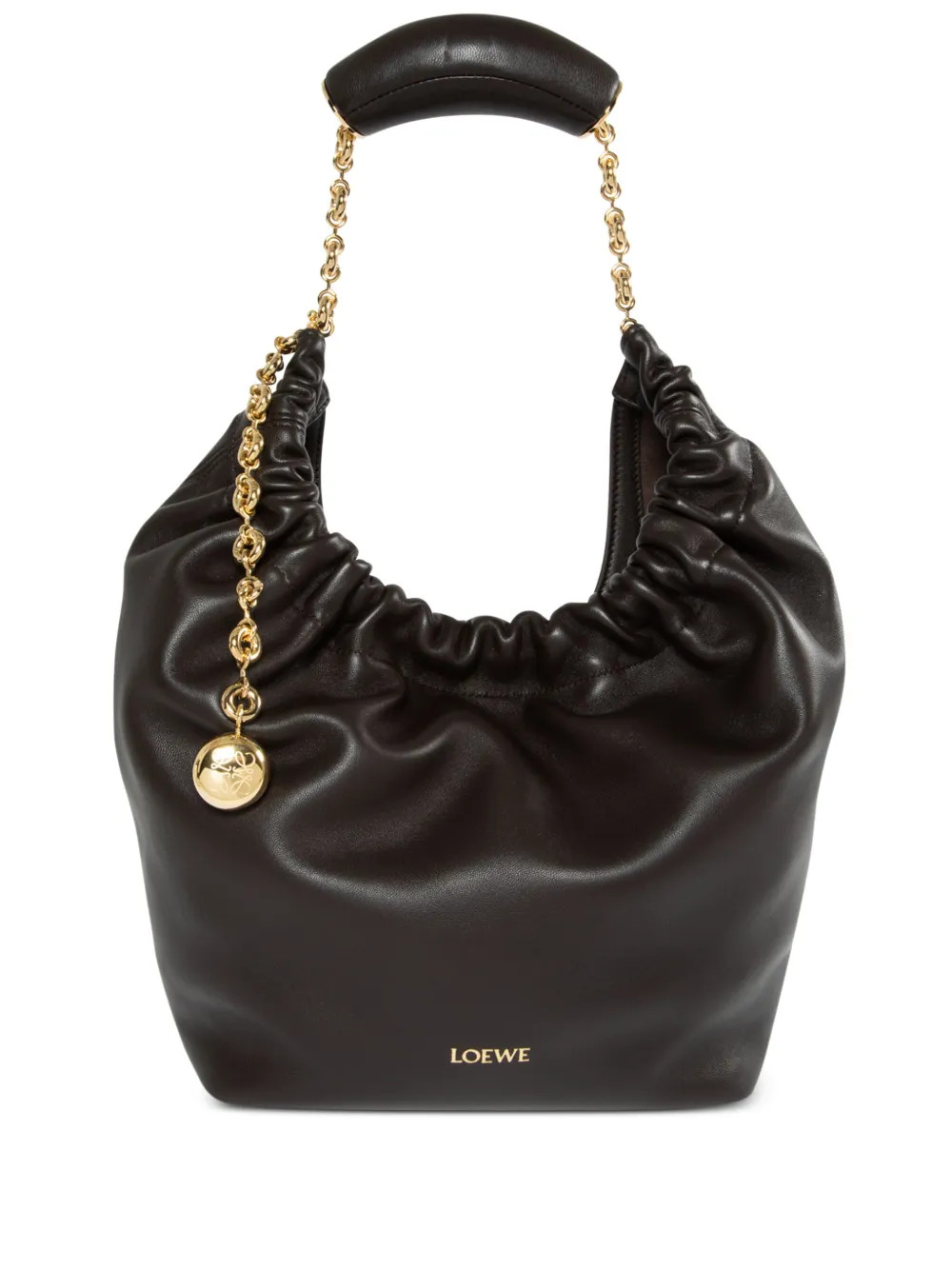 LOEWE Small Squeeze Shoulder Bag | Brown | FARFETCH UK | Farfetch Global