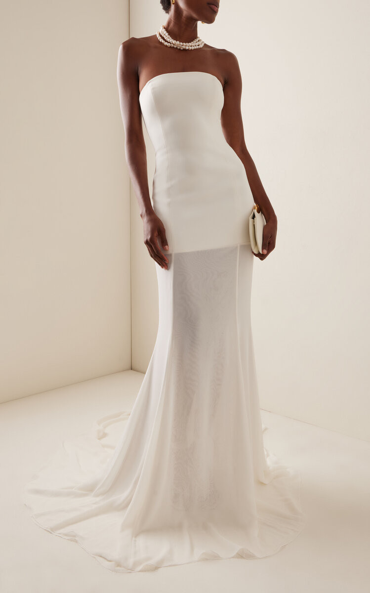 Exclusive Isabel Sheer-Paneled Crepe-Chiffon Gown | Moda Operandi (Global)