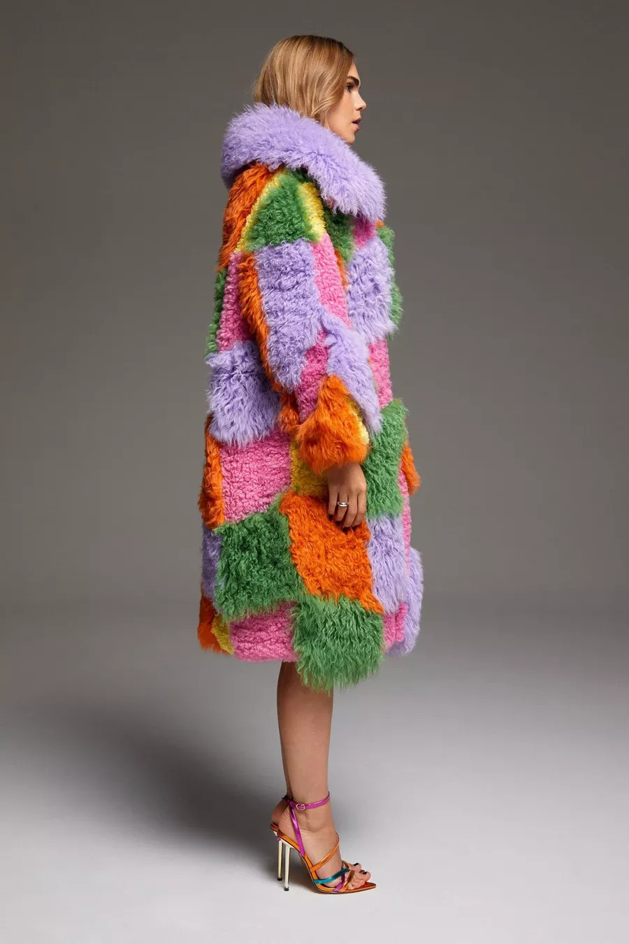 Premium Real Shearling Patchwork Coat | Nasty Gal US