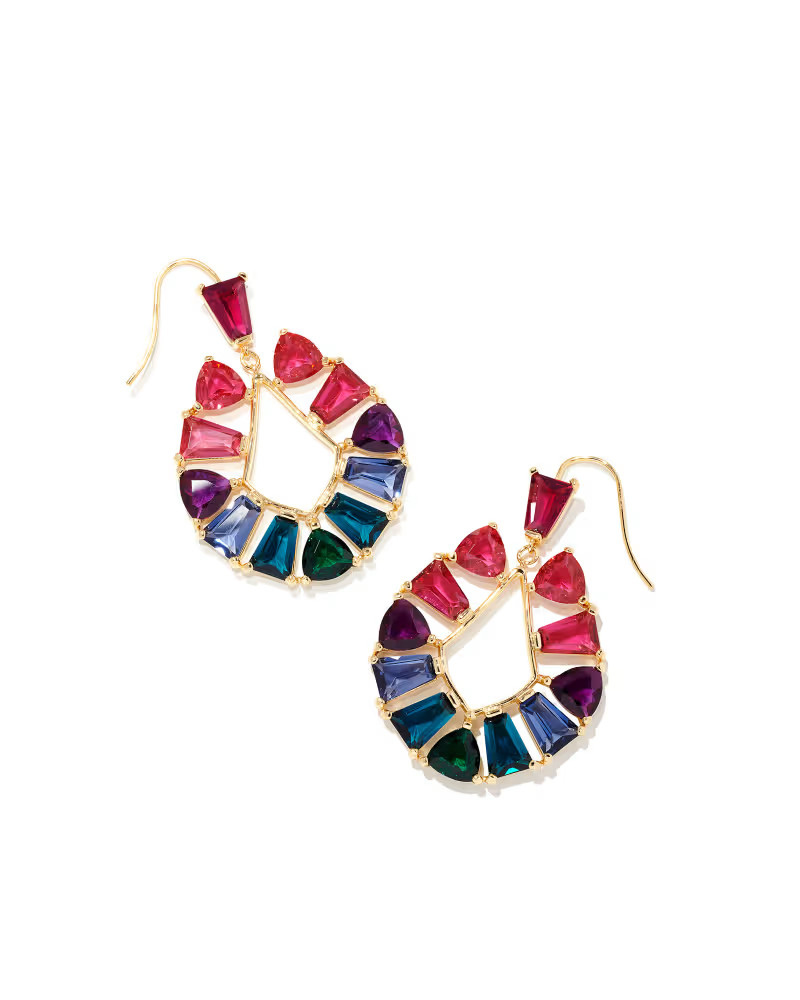 Blair Gold Jewel Open Frame Earrings in Multi Mix | Kendra Scott