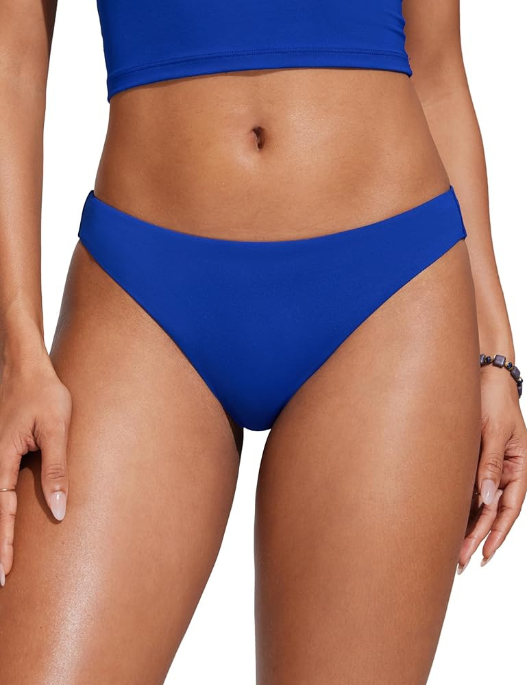 CRZ YOGA Low Waisted Bikini Bottom for Women - Cheeky Basic Bathing Swimsuit Swim Briefs | Amazon (US)