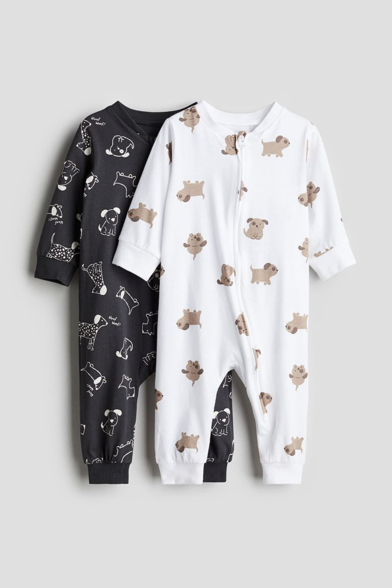 2er-Pack Baumwollschlafanzüge mit Print - Langarm - Lang - Dunkelgrau/Hunde - Kids | H&M DE | H&M (DE, AT, CH, NL, FI)