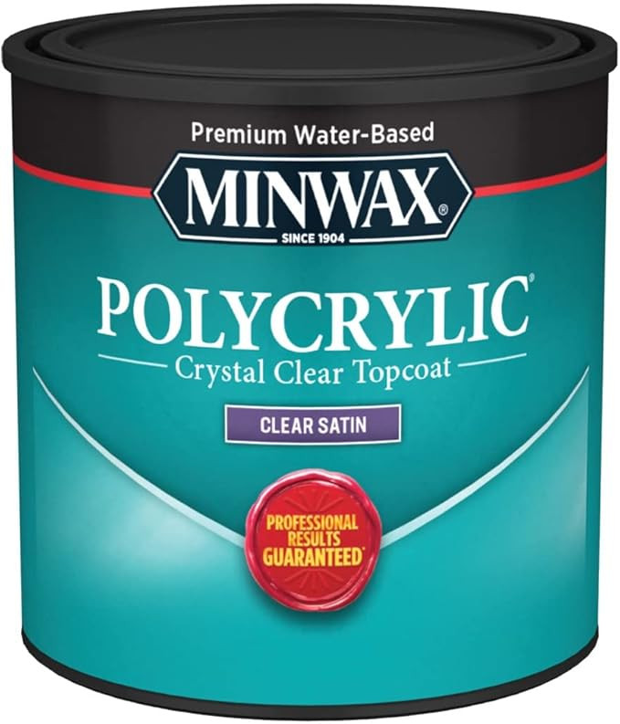 Minwax 233334444 Polycrylic Protective Wood Finish, Clear Satin, ½ Pint | Amazon (US)