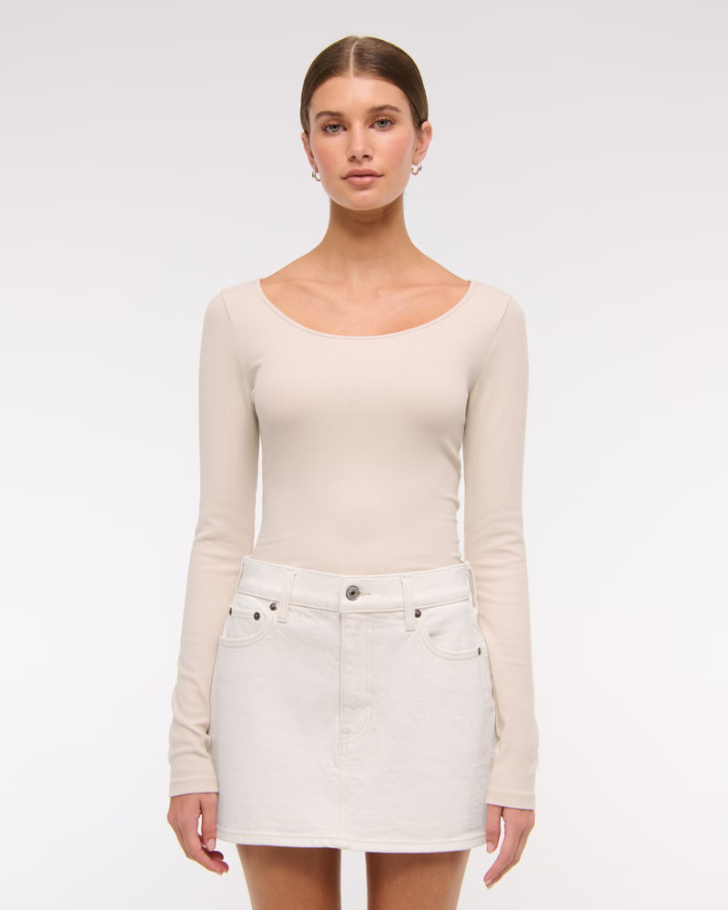 Women's Mid Rise Denim Mini Skirt | Women's Bottoms | Abercrombie.com | Abercrombie & Fitch (US)