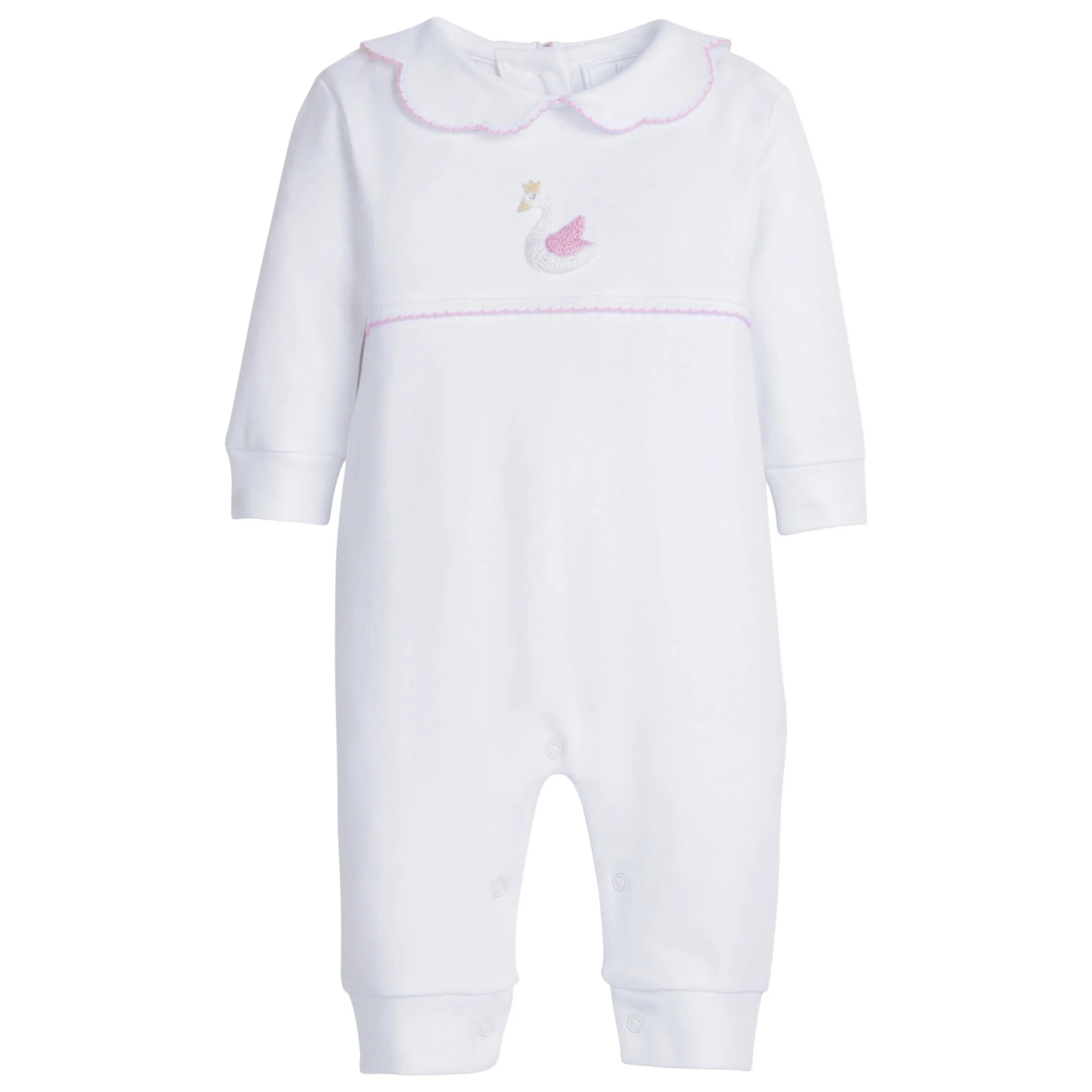 Swan Crochet Playsuit - Baby Girl's Long Jumper | Little English