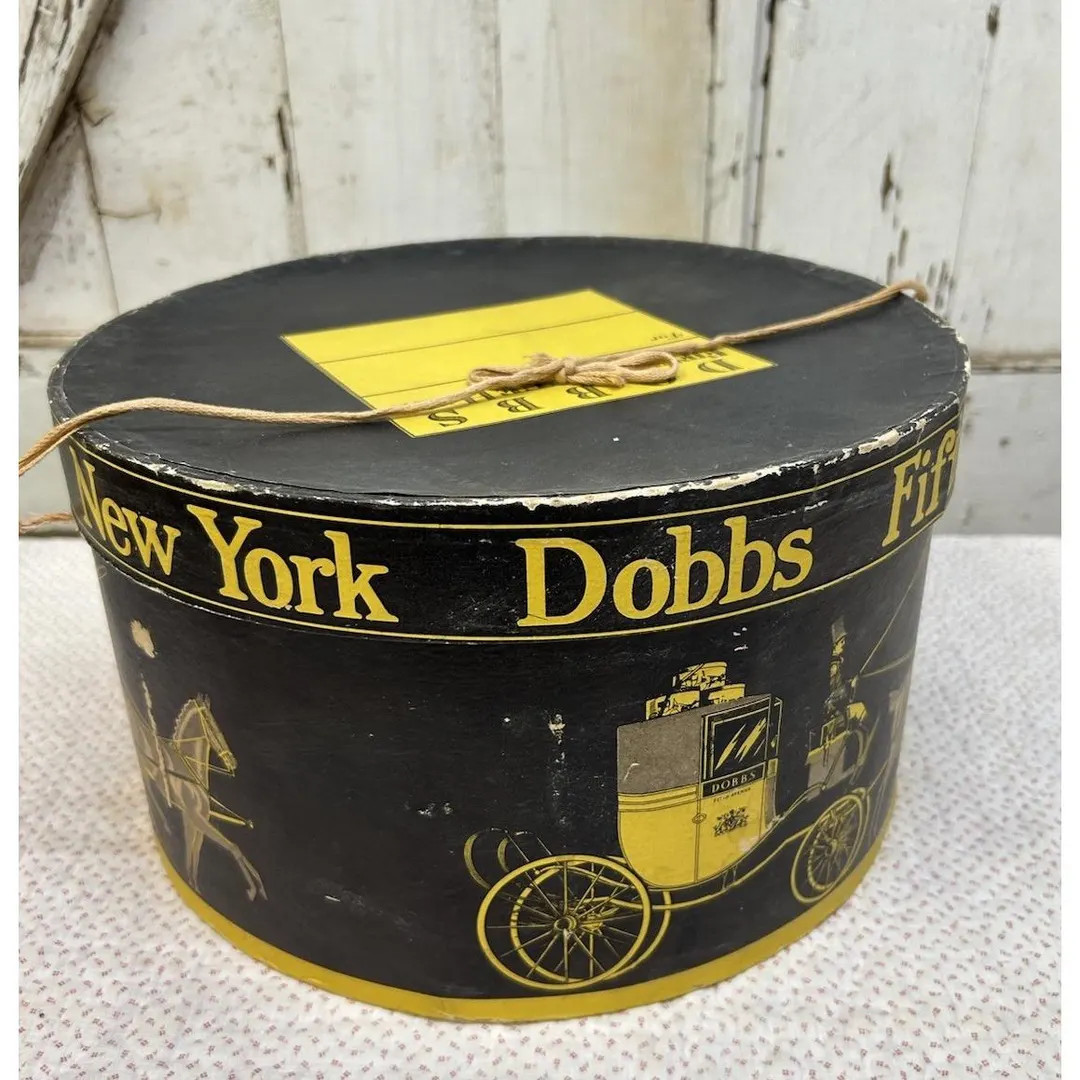 Vintage DOBBS Fifth Avenue New York Oval Cardboard Hat Box w Tie Strap | Etsy (US)