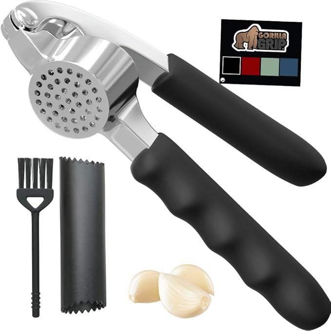 Gorilla Grip Garlic Press and Peel Set, Heavy Duty Mincer Tool, Easily Mince and Crush Garlics, G... | Amazon (US)