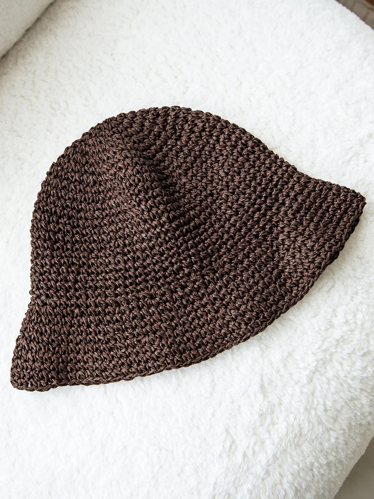 Hand-Crocheted Straw Bucket Hat | Commense