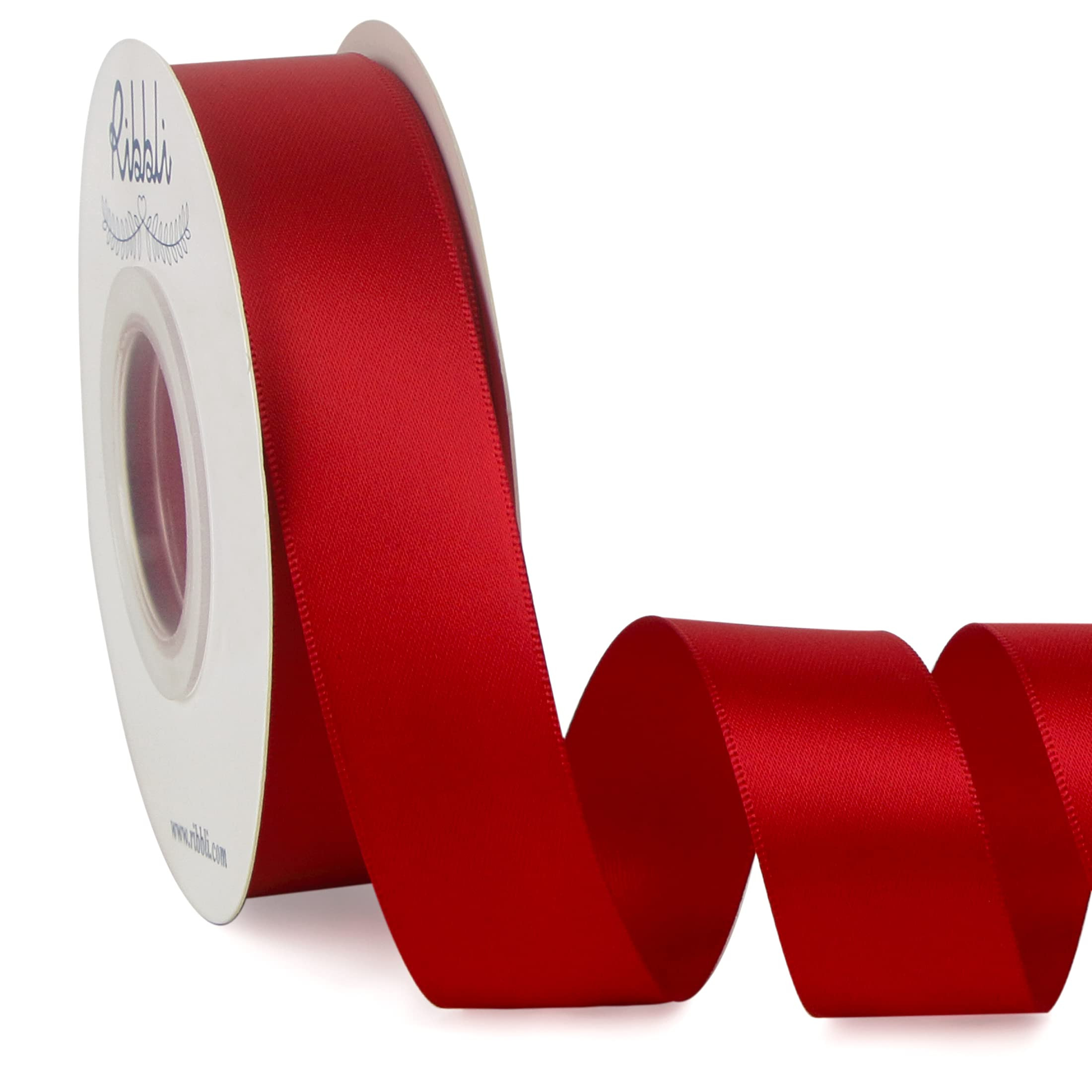 Ribbli Double Faced Red Satin Ribbon,1” x Continuous 25 Yards,Fabric Ribbon Use for Bows Bouque... | Amazon (US)