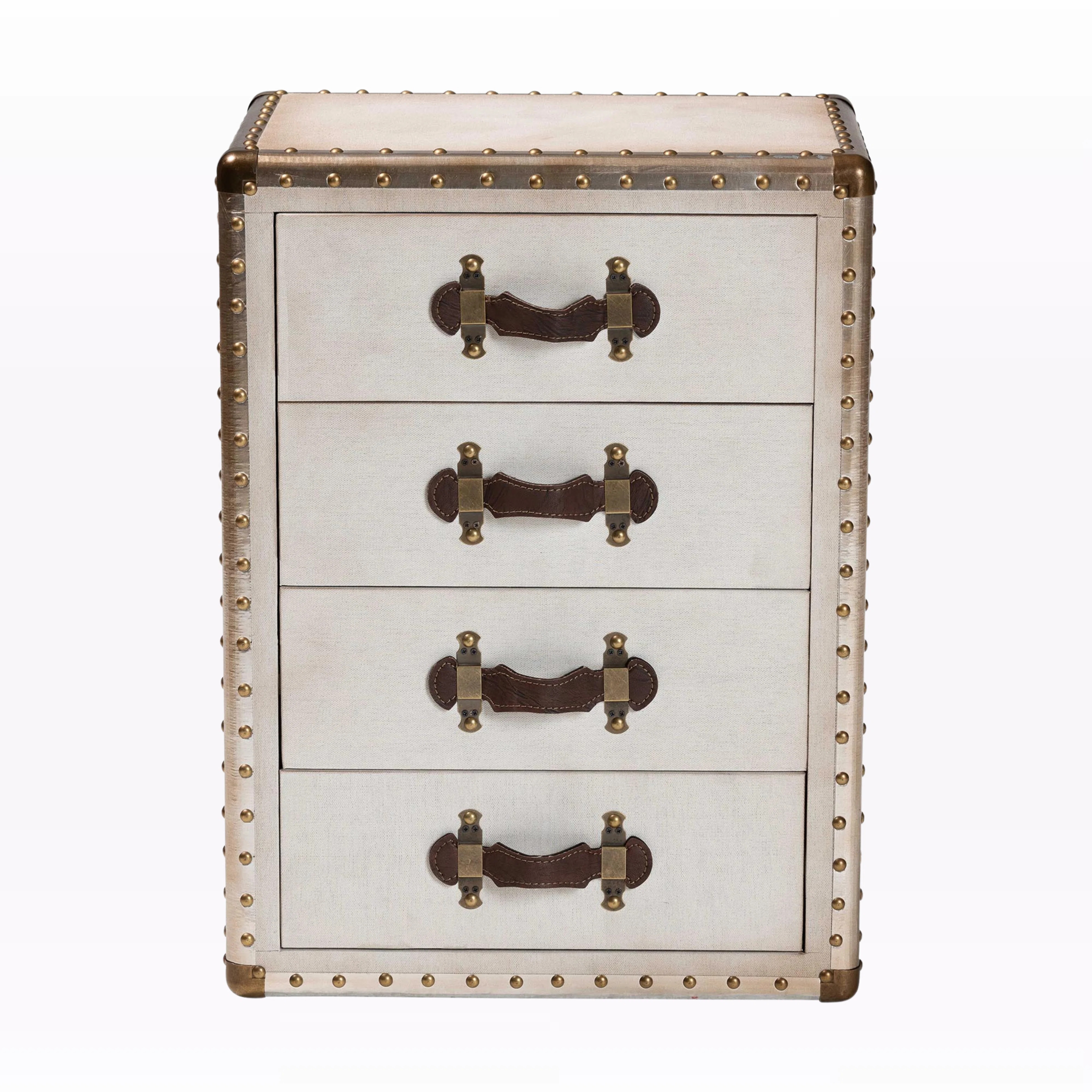 Williston Forge Baxton Studio Jaelyn Vintage Canvas 4-Drawer End Table & Reviews | Wayfair | Wayfair North America