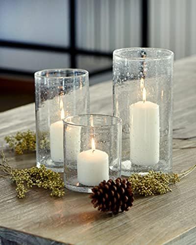 ARIAMOTION Hurricane Candle Holders Pillar Glass Cylinder Centerpiece Clear Vase Decor Blown Tableto | Amazon (US)