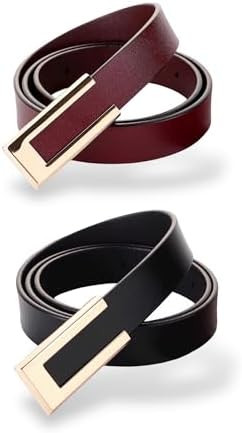 Women's Belt Genuine Leather Belts Durable Waist Belt Gold Solid Color Buckle Waistband For Pants... | Amazon (US)