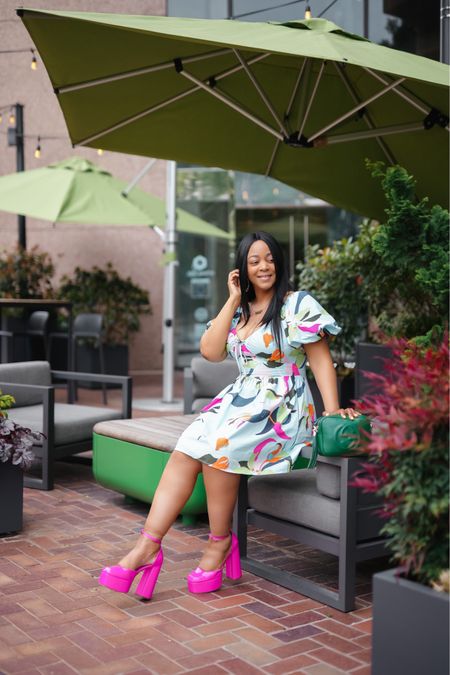 Happy Monday! Kicking off the week in a vibrant way with a colorful babydoll dress. Who else is excited about the resurgence of babydoll dresses? It's like the 90's never left! The print, the puffy sleeves and the cinched waist make it a must have. This particular pattern is sold out but I’m linking to some other fun color ways here: 

#LTKunder50 #LTKFind #LTKshoecrush