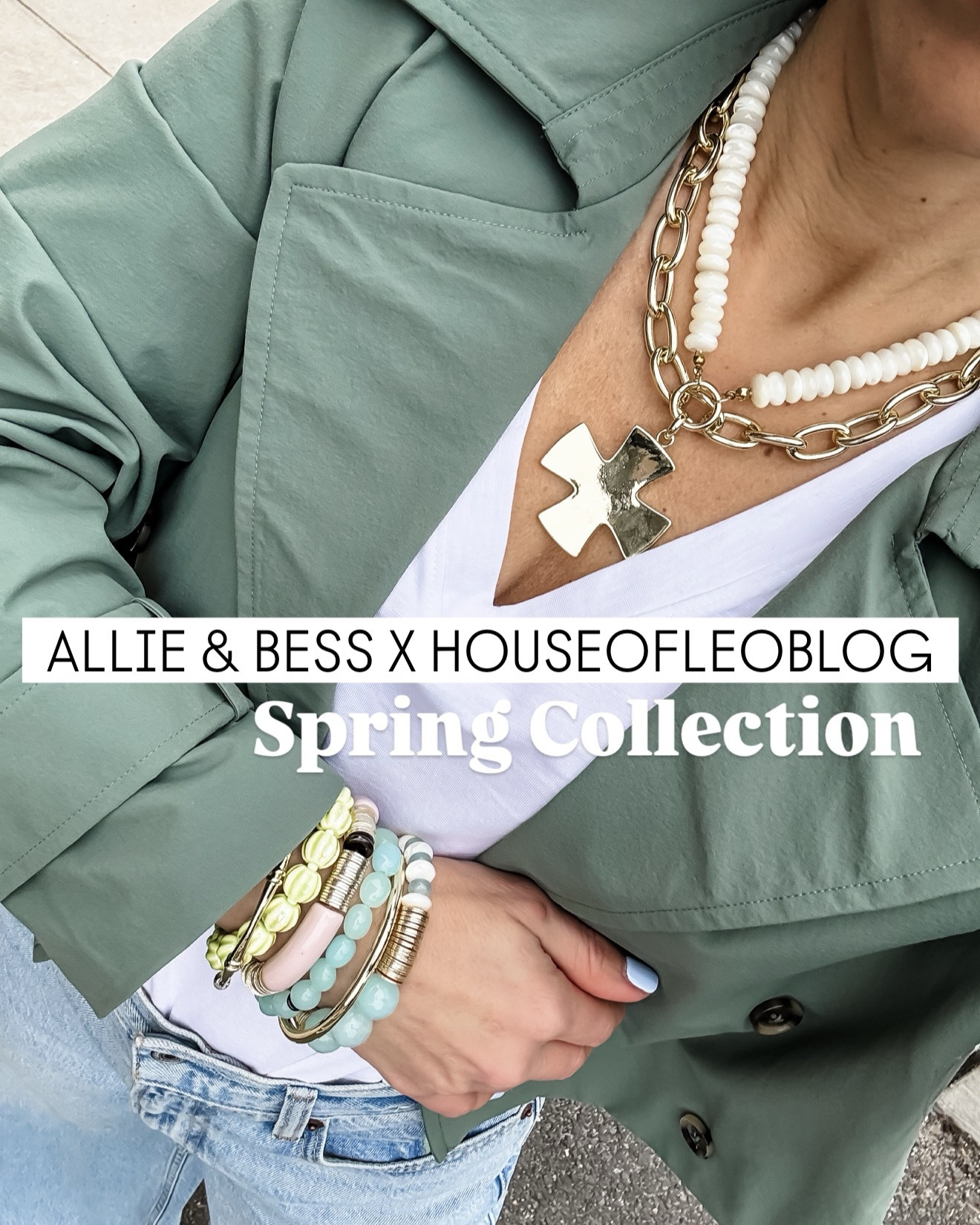 Code: HOUSEOFLEO20. It’s live! My spring jewelry collection with @shopalliebess is finally available to shop. I pictured refreshing soft pastels for spring but that could also carry you through summer. The bracelets are available in stacks of 3, 5 or 7 or individually. And the necklace is an absolute showstopper. I’m somebody who dresses pretty neutral which sets the stage for your jewelry to really complete your outfit. These pieces make a statement but are still soft enough for every day. I truly hope you love it! 

Jacket small. Jeans 25. Spring jewelry, spring, bracelets, beaded bracelets, bracelet stack, cross charm, cross necklace, statement necklace.

#LTKOver40 #LTKSaleAlert