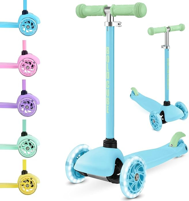 Teeny | 3 Wheel Mint Scooter for Kids & Toddlers Ages 3-6 Years | Flashing Wheels | Height Adjust... | Amazon (US)