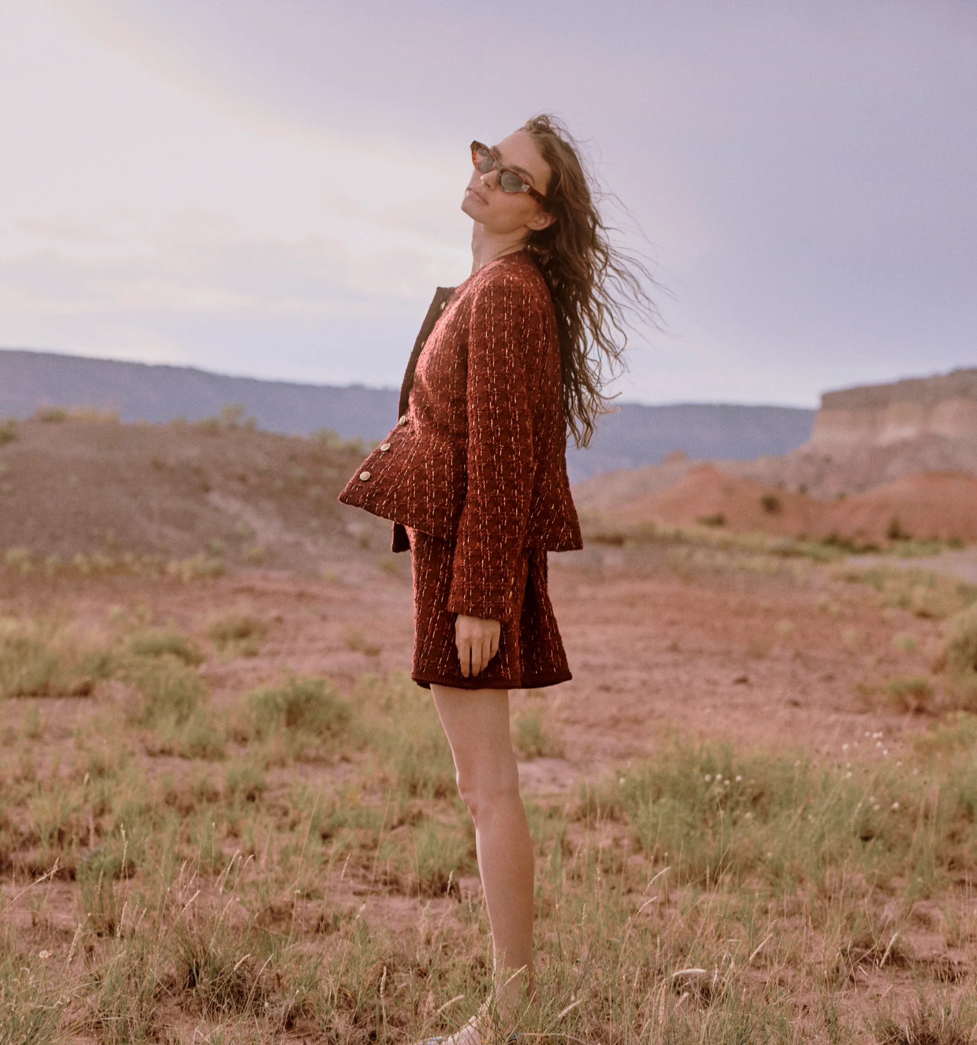 The Valentina Jacket - Burgundy Tweed | Hill House Home US