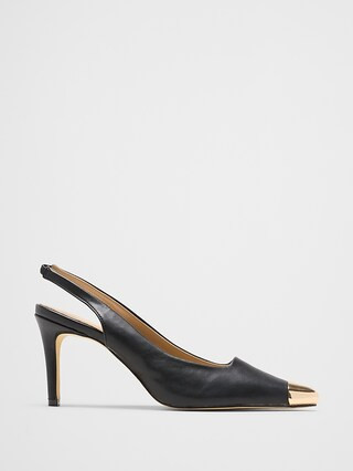 Metal Toe Cap Slingback Heel | Banana Republic Factory