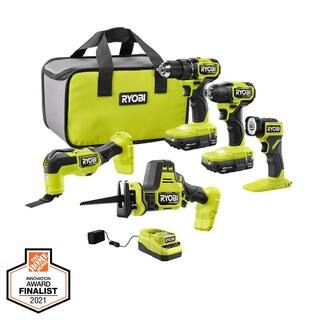 RYOBI ONE+ HP 18V Brushless Cordless 5-Tool Combo Kit with (2) 1.5 Ah Batteries, Charger, and Bag... | The Home Depot