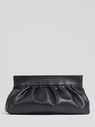L.K.Bennett Abbie Small Leather Clutch Bag, Black | John Lewis (UK)