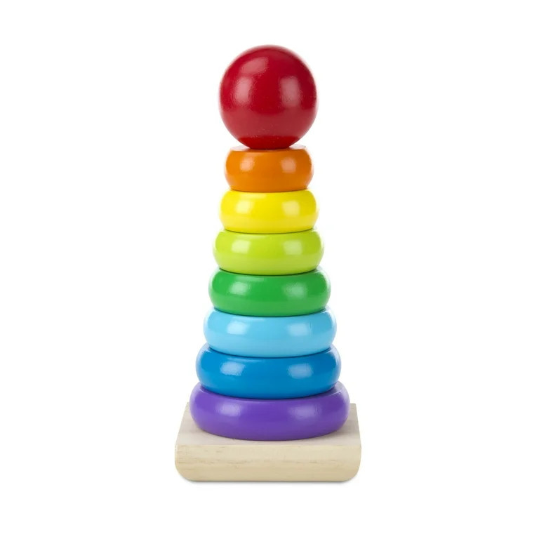 Melissa & Doug Rainbow Stacker Wooden Ring Educational Toy, 18+ months - Walmart.com | Walmart (US)