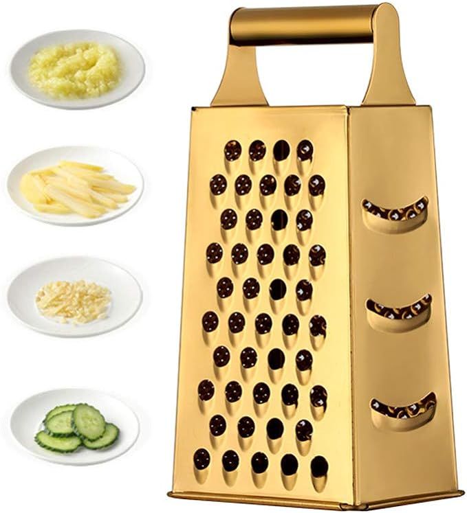 Large Stainless Steel 4 Sides Grater Slicer with Handle, Multifunctional Cutter Planing for Ginge... | Amazon (US)