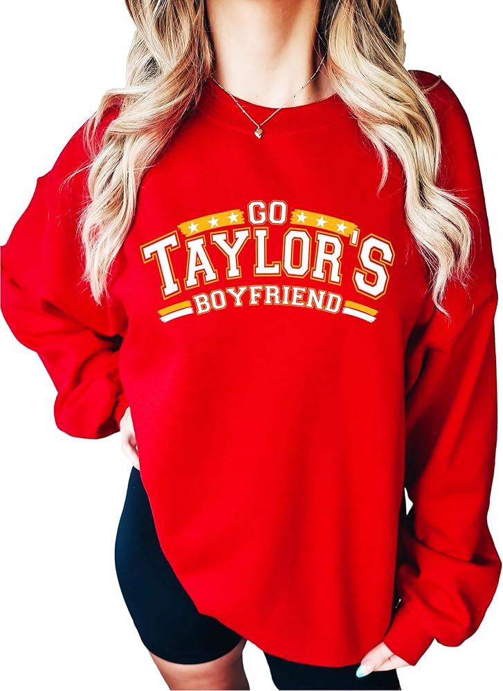 Olive Loves Apple Go Taylor's Boyfriend Sweatshirt for Women and Teens Fall Football Season Pullo... | Amazon (US)