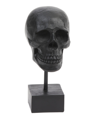 11in Resin Skull On Stand | TJ Maxx