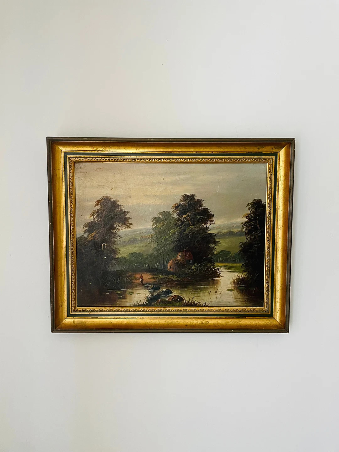 Vintage Oil on Canvas of A Cottage in the Woods - Etsy | Etsy (US)