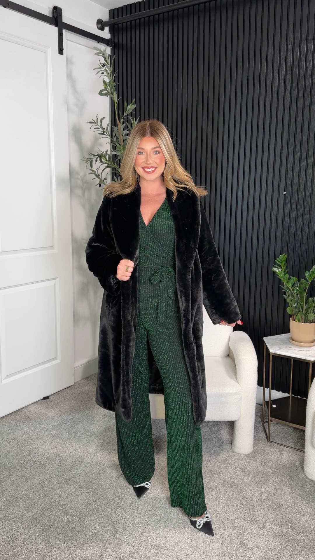 Holiday party outfit inspo. Wearing a medium in jumpsuit and coat. Coat is old so I linked some similar. Bodysuit is in a size small and it’s not my fav 

#LTKgrwm #LTKMidsize #LTKHoliday