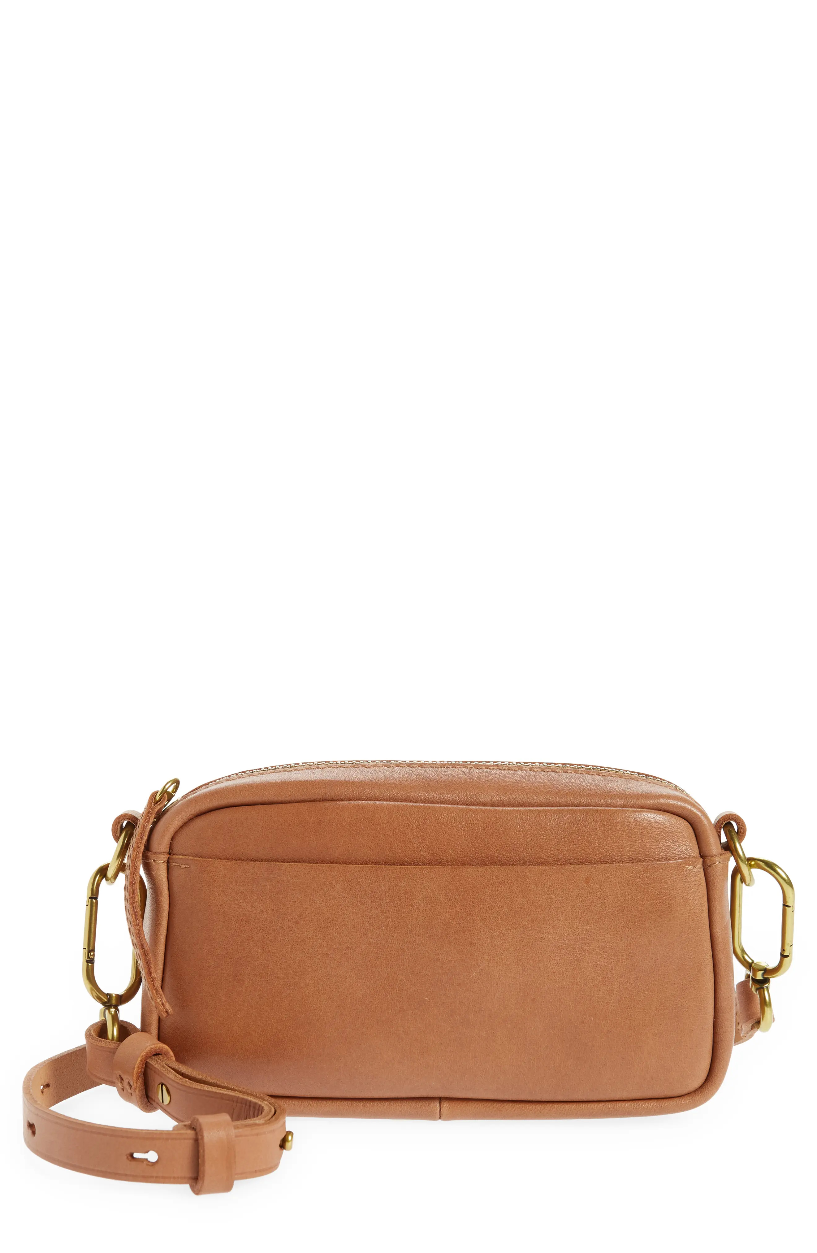 Madewell Mini The Leather Carabiner Crossbody Bag in Warm Hickory at Nordstrom | Nordstrom