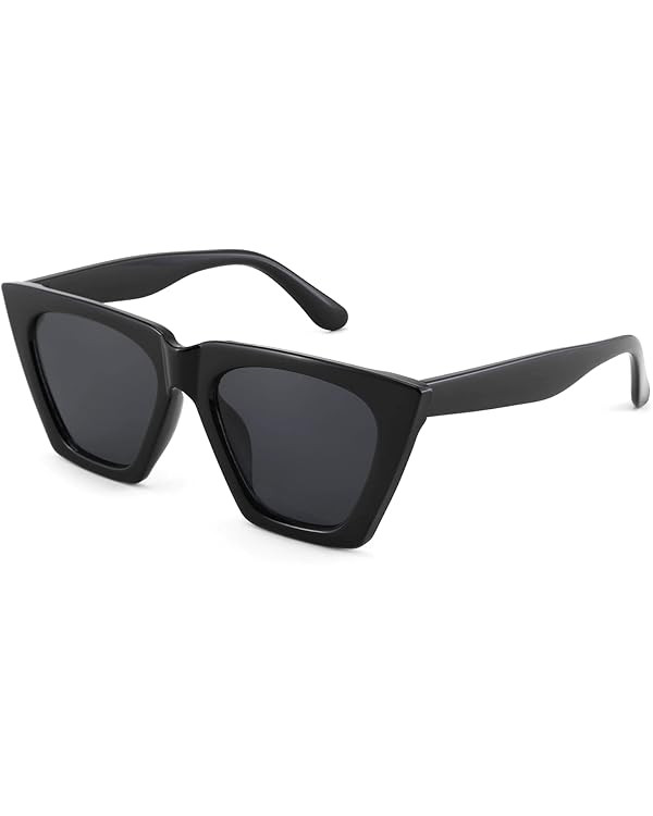 Vintage Square Cat Eye Sunglasses Women Large Trendy Retro Sun Glasses Classic Thick Rectangle Fr... | Amazon (US)