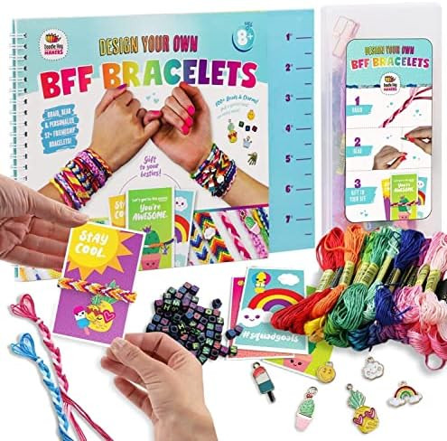 Friendship Bracelet Kit with Alphabet Beads, Floss, String & Bracelet Charms - Arts and Crafts fo... | Amazon (US)
