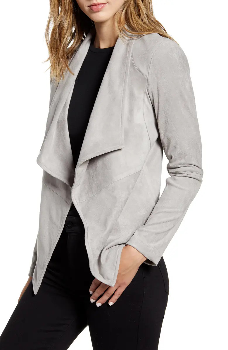 Wade Drape Front Faux Suede Jacket | Nordstrom