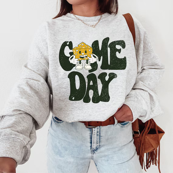 Green Bay Football Shirt Football Cheese Head Sweatshirt - Etsy | Etsy (US)