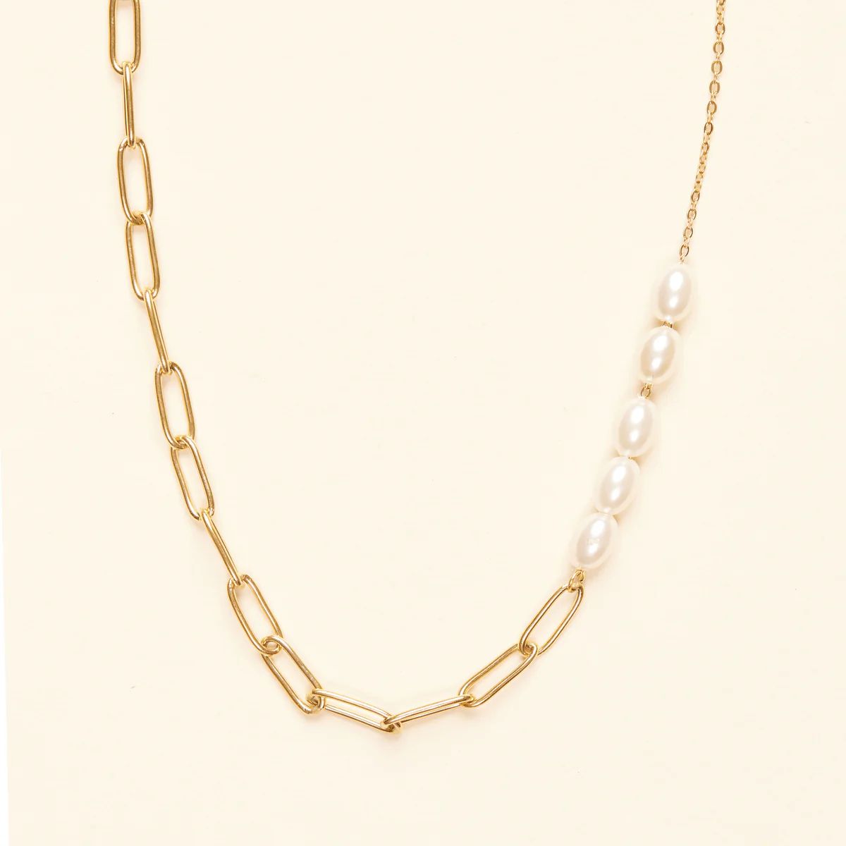 Pearl Paperclip Chain Necklace | Shapes Studio