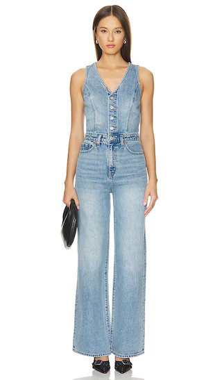 Denim Vest Wideleg Jumpsuit in Deep Dive | Revolve Clothing (Global)