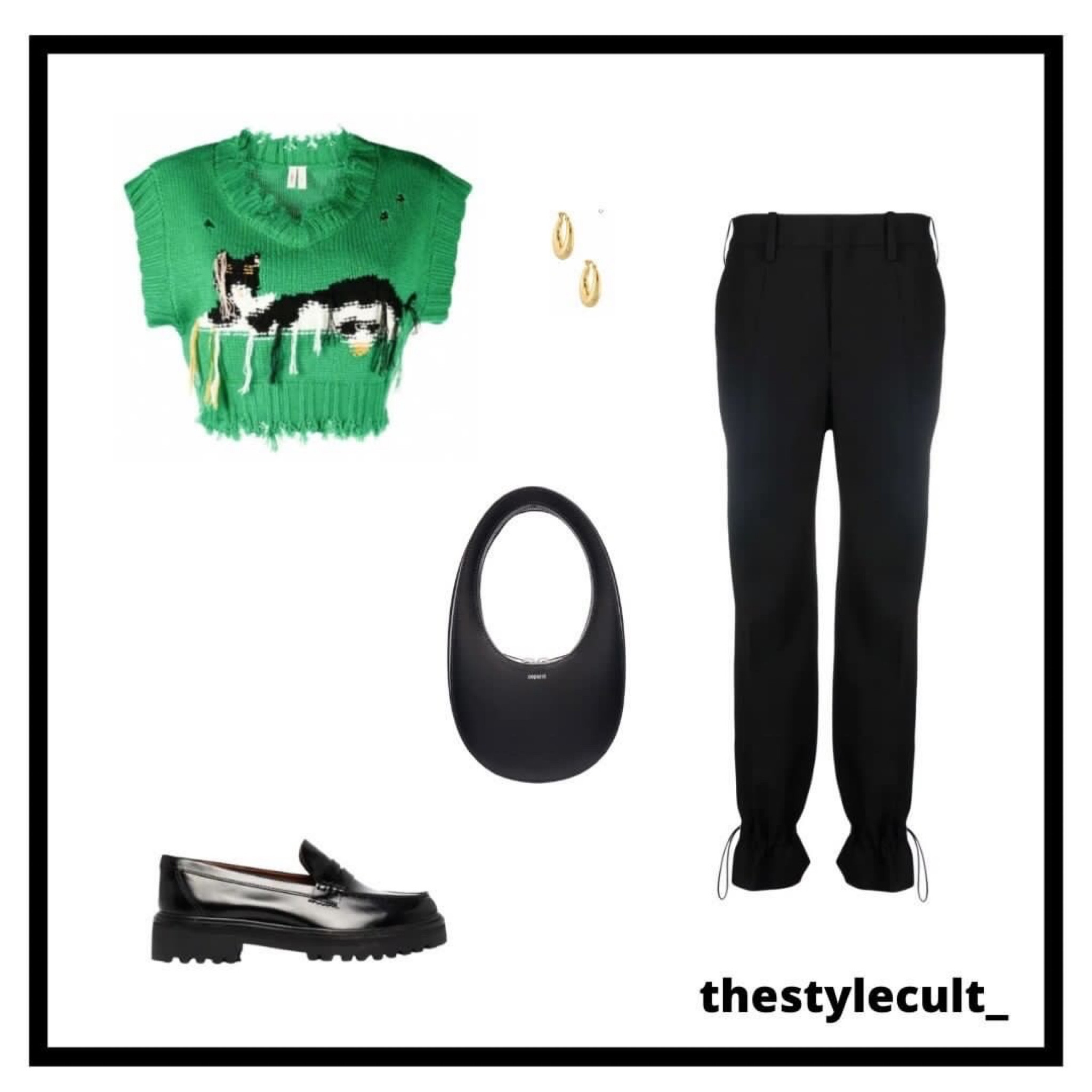 • yuhan wang knit vest | gold hoops | jw anderson trousers | coperni shoulder bag | reformation chunky loafers

#LTKSeasonal #LTKstyletip