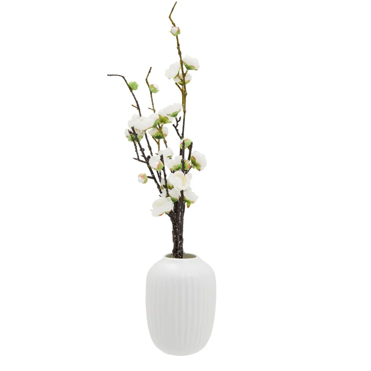 2 Pack Artificial Faux Fake Cherry Blossom Flowers with White Ceramic Vase for Indoor Home Decor,... | Walmart (US)