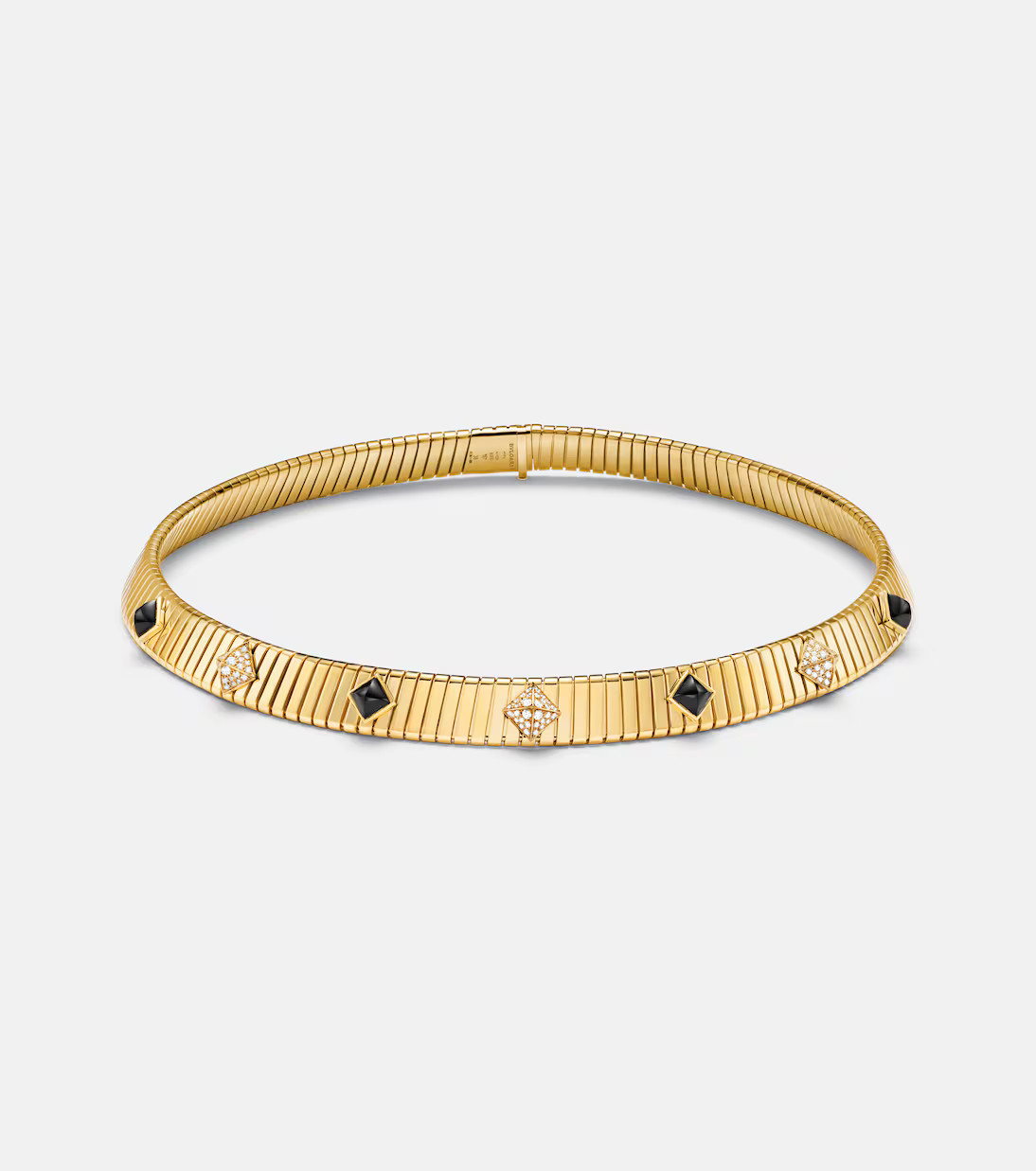 Bvlgari Tubogas 18kt gold necklace with diamonds and onyx | Mytheresa (INTL)