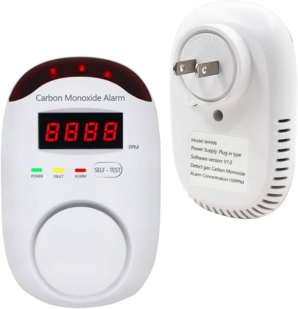 WESHLGD Plug-in Type Carbon Monoxide Alarm, CO Detector Monitor with LED Digital Display and Voic... | Amazon (US)