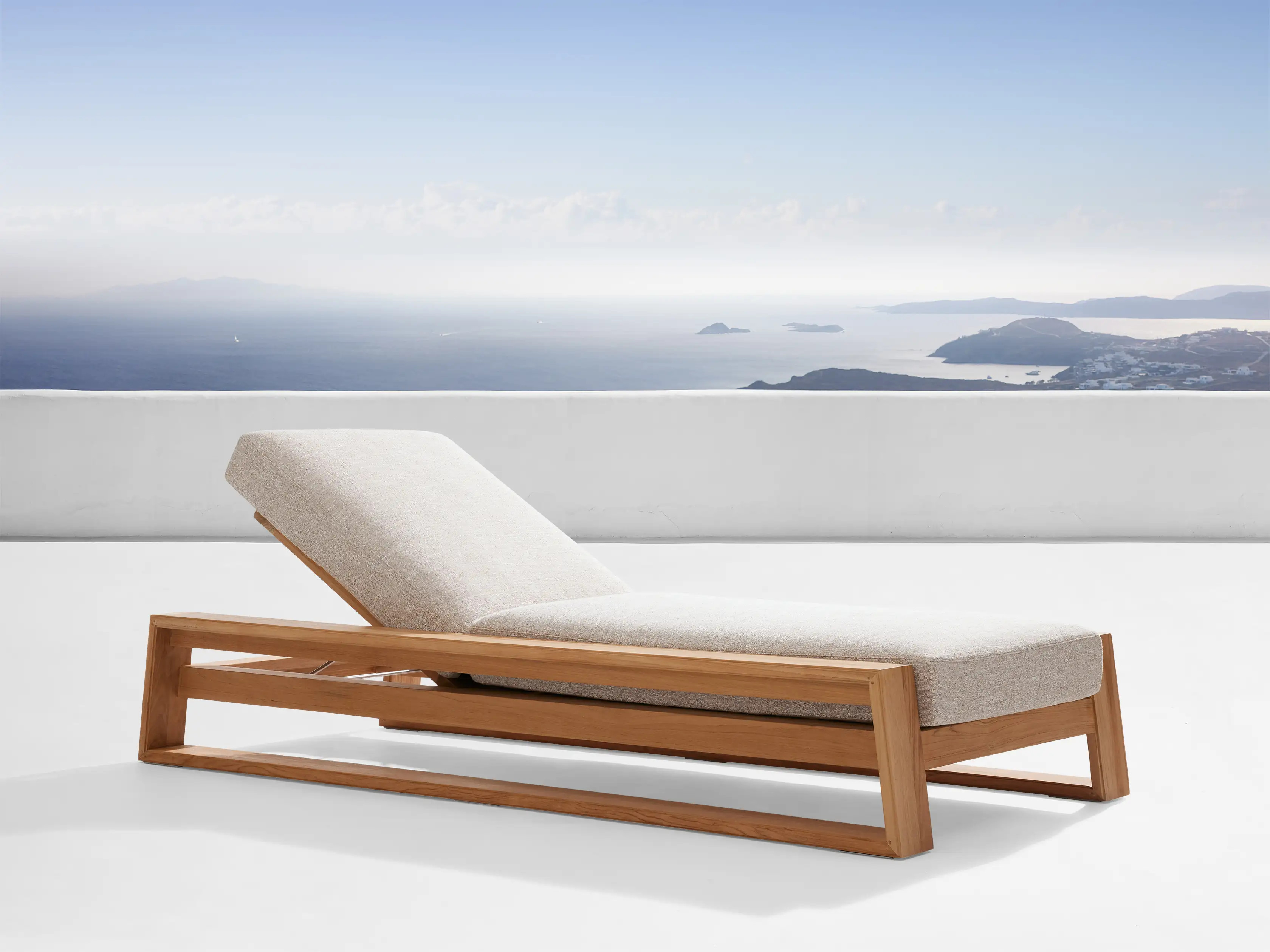 Canyon Outdoor Teak Chaise | Arhaus