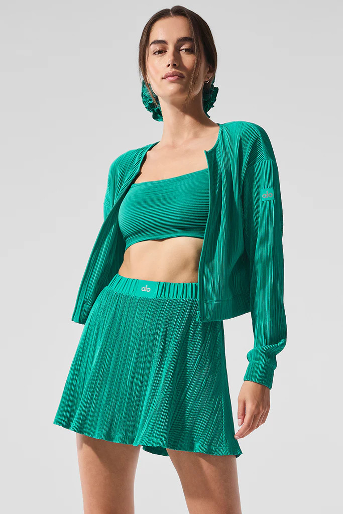 Cropped Micro Plisse Jacket | Alo Yoga