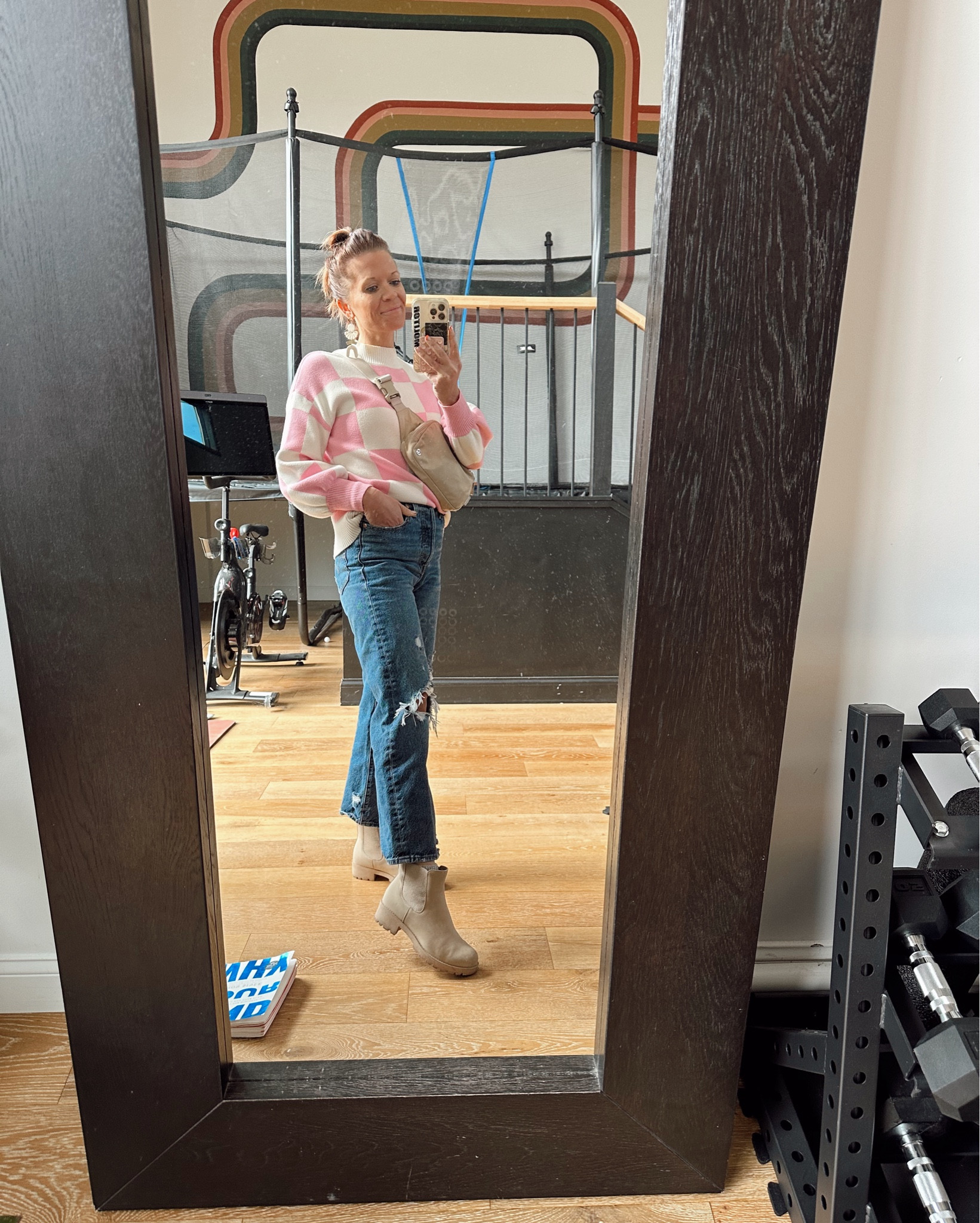 Girlfriend brunch outfit of the day! Year two of this color blocking sweater. 

#LTKSeasonal #LTKU #LTKItBag