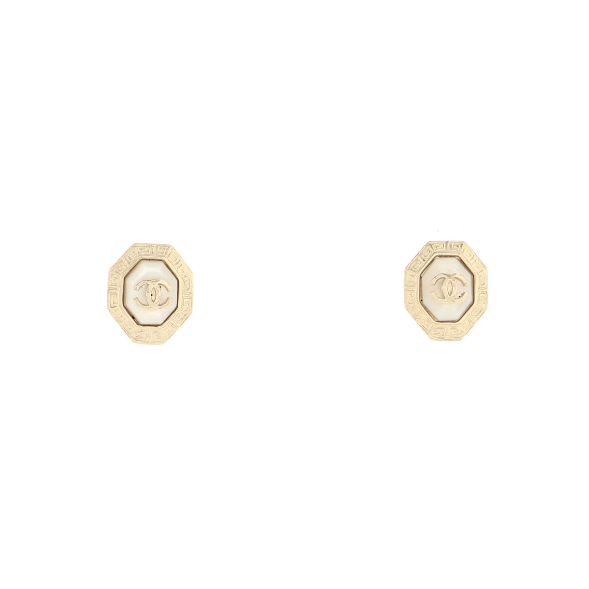 CHANEL CC Octagon Stud Earrings | Rebag