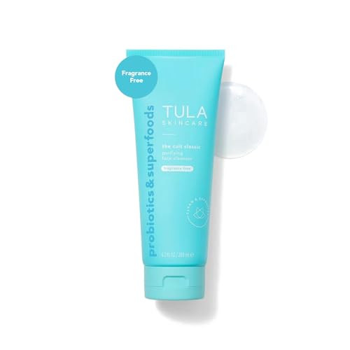 TULA Skin Care Cult Classic Purifying Face Cleanser Fragrance Free - Supersize, Gentle and Effective Face Wash, Makeup Remover, Nourishing and Hydrating, contains Turmeric and Blueberry, 6.7 Fl Oz. | Amazon (US)