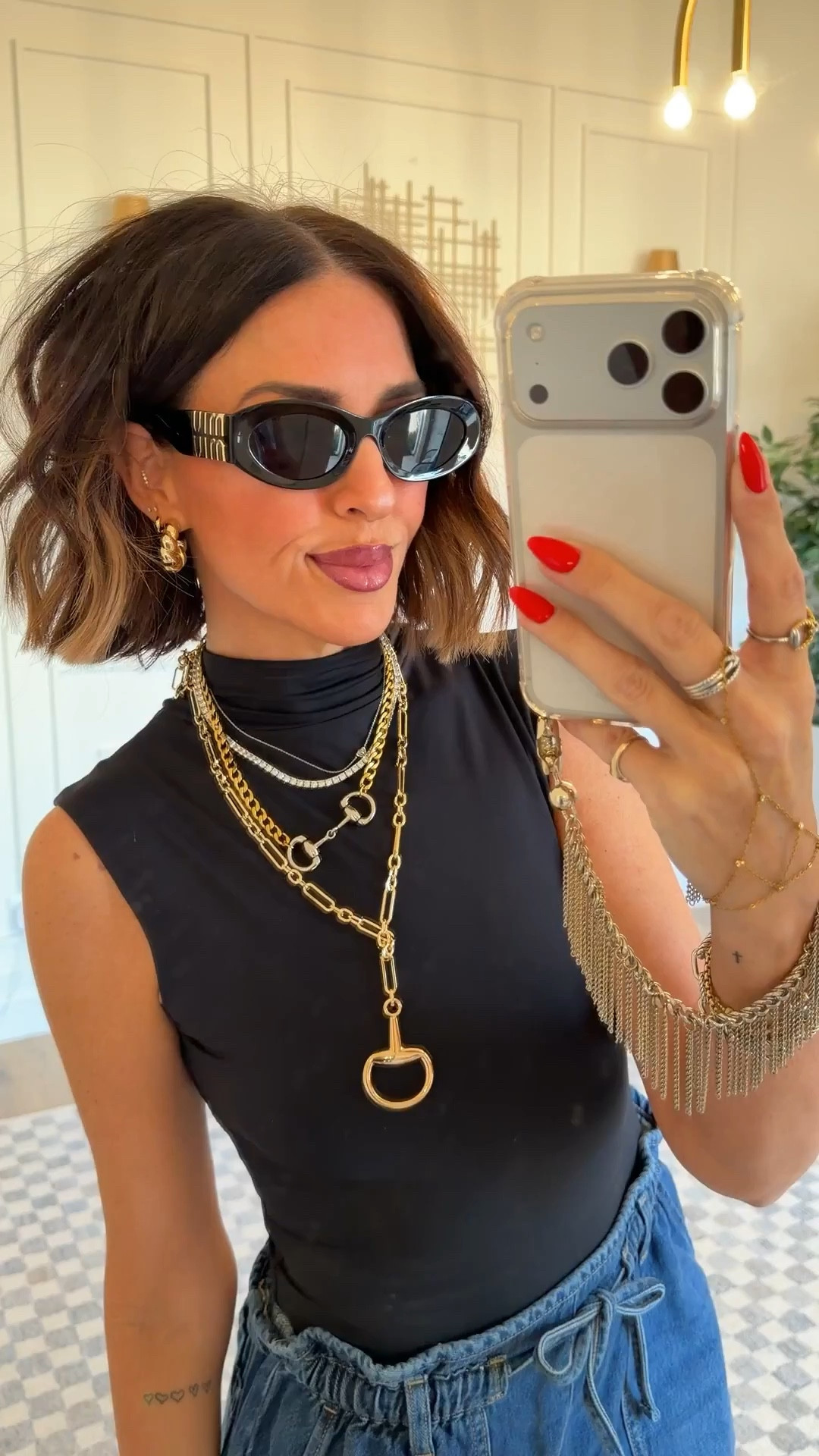 Paper bag shorts - size M
Bodysuit - size S
Necklaces - use code MOLLYANN for 40% off 
Shoes - run tts 



#LTKootd #LTKOver40 #LTKSeasonal