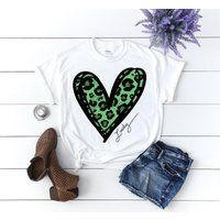 st. Patrick's Day T-Shirt. Unisex Paddy's Shirt. Leopard Heart Graphic Tee. Lucky Leprechaun Trendy  | Etsy (US)