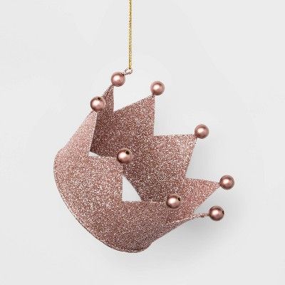 Glitter Crown Christmas Ornament Rose Gold - Wondershop™ | Target